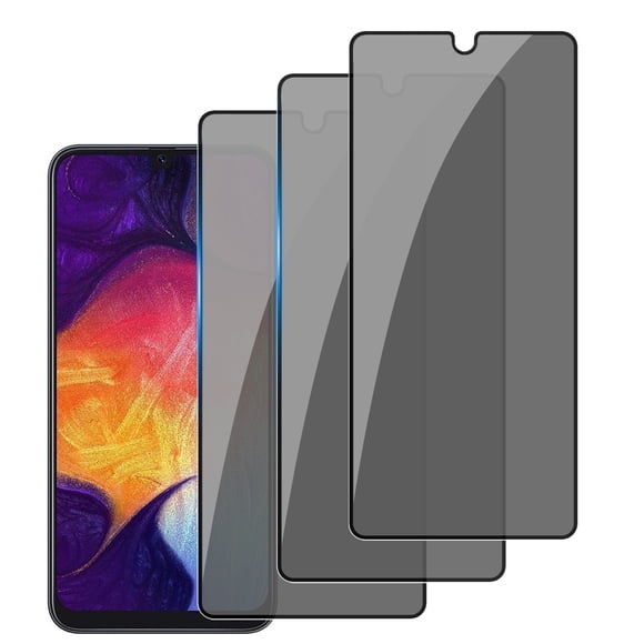 ZYQEEE Privacy Screen Protector Tempered Glass for Samsung Galaxy A50 - Scratch Resistant Protective Film - Easy Installation Edge to Edge Protection - Bubble Free
