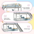 thumbnail image 4 of Zimtown Bunk Bed Twin Over Twin,Kids Low Floor Bed Frame with Slide for Children Boys Girls Dormitory Bedroom,No Box Spring Needed,Gray, 4 of 9