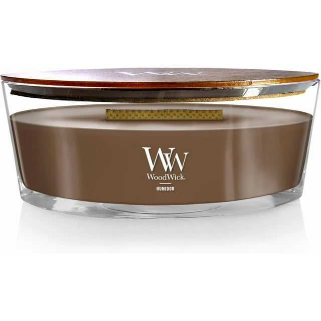 Bougie Parfumée WoodWick Ellipse, Humidor, 16 Oz / jusqu'à 50 Heures de Combustion