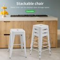 thumbnail image 3 of FDW Metal Stools Bar Stools 24 Inch Counter Height Stackable Barstools Indoor Outdoor Patio Furniture Dining Backless Kitchen Bar Set of 4, White, 3 of 7