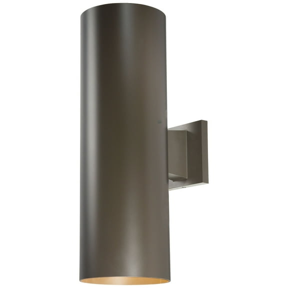 Volume Lighting  2-Light Antique Bronze Outdoor Cylinder Wall Mount