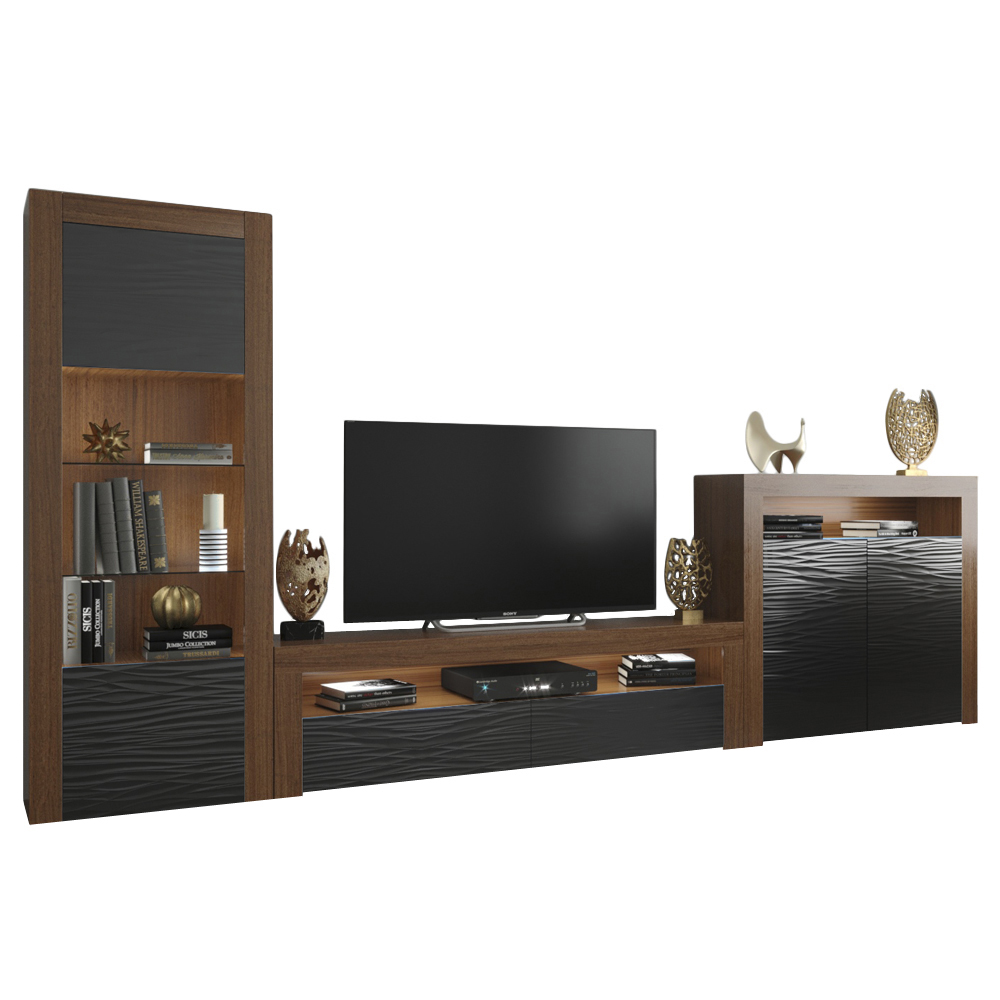 Milano Set CLABKBK Modern Wall Unit Entertainment Center Walmart