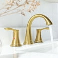 thumbnail image 3 of PARLOS Widespread 2 Handles Bathroom Faucet with Metal Pop Up Sink Drain and cUPC Faucet Supply Lines,Brushed Gold, 3 of 9