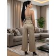thumbnail image 3 of Conjunto para Mujer 2 Piezas Rayado Top Peplum con Tirantes y Pantalón Palazzo Set Elegante Casual de Tela Ligera, 3 of 5