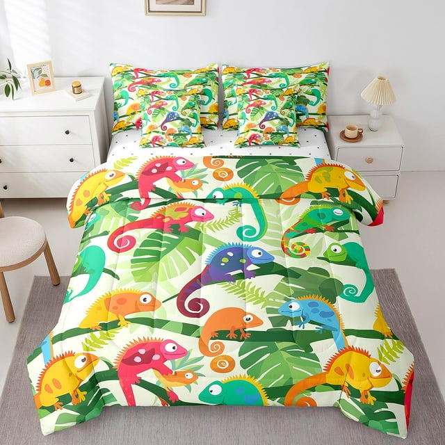 YST Ensemble de Douillette 7 Pcs à Thème Animalier Feuilles de Palmier Tropical, Enfants