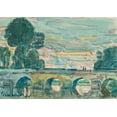 thumbnail image 2 of Hassam, Childe 24x18 Gold Ornate Wood Framed with Double Matting Museum Art Print Titled - The Bridge at Grez, 2 of 4