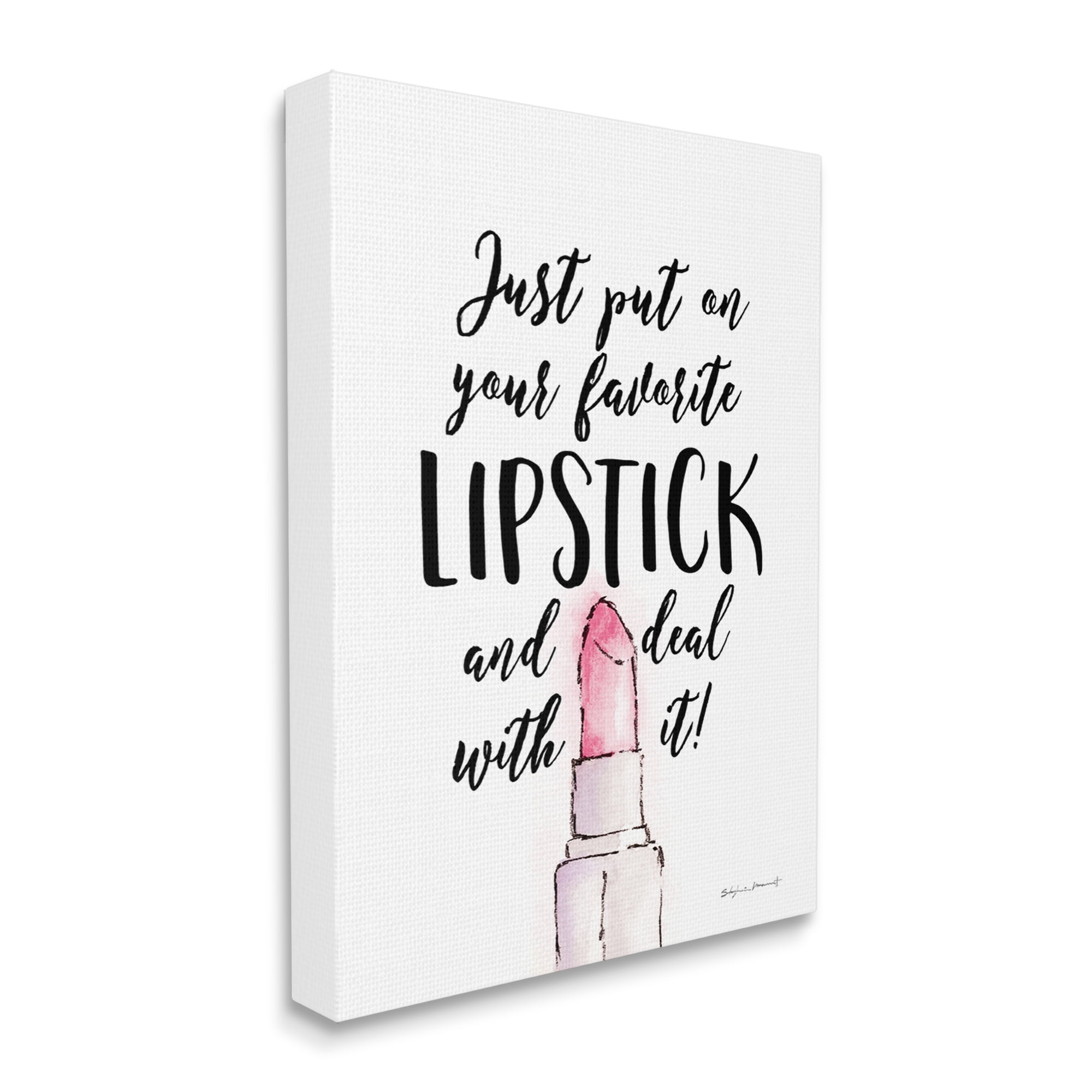 Stupell Industries Favorite Lipstick Deal With It Phrase Cosmetic Fashion, 24 x 30, Design by Stephanie Workman Marrott