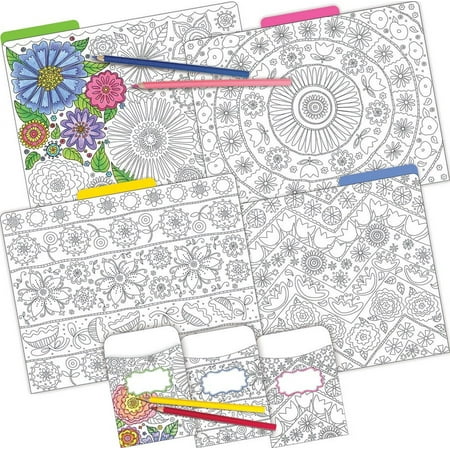 UPC: 0704068035386 | Barker Creek 12 File Folders 30 Peel & Stick Pocket Set – Color Me! In My Garden (BC3538)