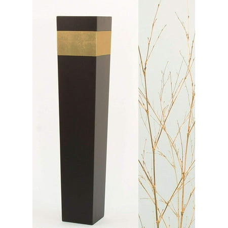 Green Floral Crafts 36 Tapered Tall Black Floor Vase Gold