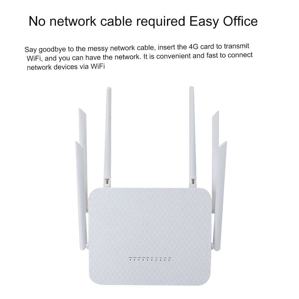 1200Mbps WIFI Router 2.4G+5G WIFI Wireless Router 6 Antenna Gigabit 4G  Router Business Office(US Plug) 