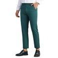 thumbnail image 4 of INSPIRE CHIC Dress Pants for Men's Flat Front Expandable Waist Work Business Trousers 38 Green, 4 of 5