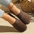 thumbnail image 4 of KIJBLAE Women's Hollow Out Closed Toe Lazy Slide Slippers, Round Toe Soft Sole Lightweight Casual Indoor Outdoor Sandals Coffee 38, 4 of 9