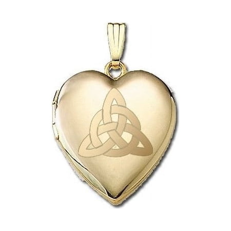 PicturesOnGold.Com 14K Yellow Gold Sweetheart Celtic Trinity Locket - 3/4 inch x 3/4 inch in Solid 14K Yellow Gold
