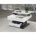 thumbnail image 3 of Brassex Keith Table basse rotative pour salon avec dessus relevable, tiroir de rangement et rangement dissimulé, gris/blanc, 3 of 3