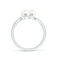 thumbnail image 2 of ANGARA Double Freshwater Cultured Pearl Ring with Diamond Accents in 14K White Gold for Women | June Birthstone, Birthday, Anniversary, Jewelry Gift for Women | Pearl Ring, 2 of 8