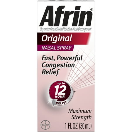 Afrin Original Cold and Allergy Congestion Relief Nasal Spray, 1 Fl (Best Way To Relieve Nose Congestion)