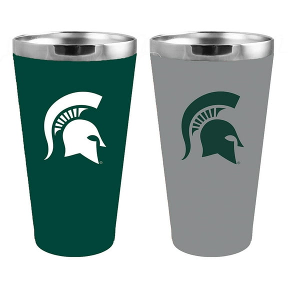 Michigan State Spartans Team Color 2-Pack 16oz. Pint Glass Set