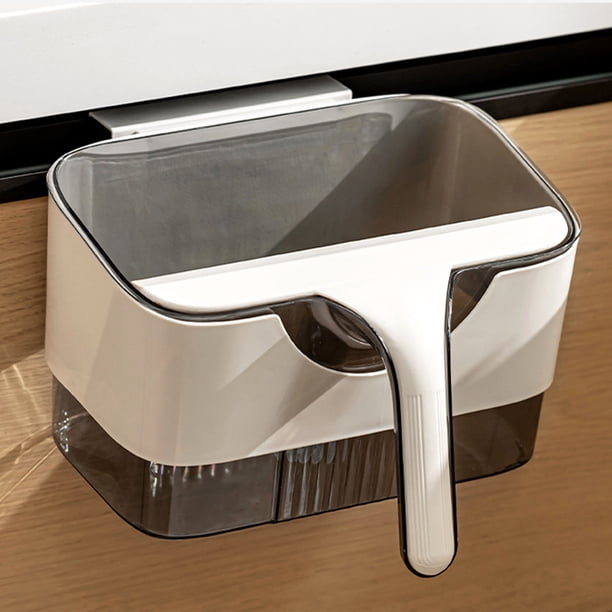 Cubo de basura, bote de basura, cubo de basura de cocina, cubo de basura de pared para el hogar con raspador, mesa de cocina, herramientas de limpieza de hotel, cubo de basura para colgar en la puerta