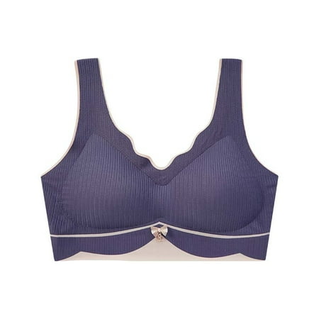 

Womens Everyday Bras Clearance Lace Bib Pants Coverall Gathering Steel Ring Free Lingerie Halter Sports Bra Blue L