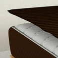 thumbnail image 6 of 5 Piece Sheet has Zippers Sheet Set, Twin Size 8 Inch Deep Pocket, 800 TC, Stripe Chocolate Color., 6 of 9