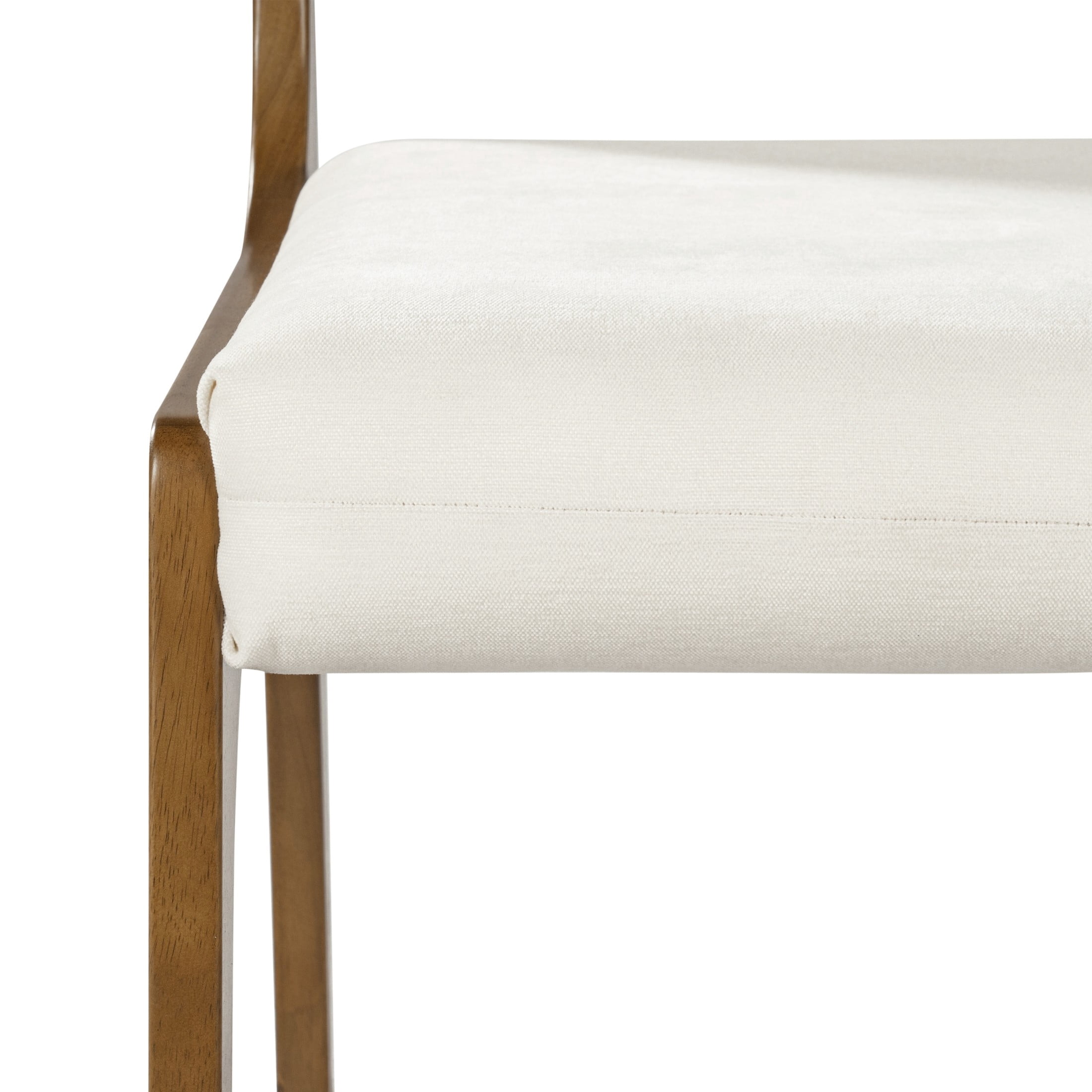 Christopher Knight Home Mid-Century Upholstered Dining Chairs, Solid Wood Frame, Walnut+Beige, Set of 6