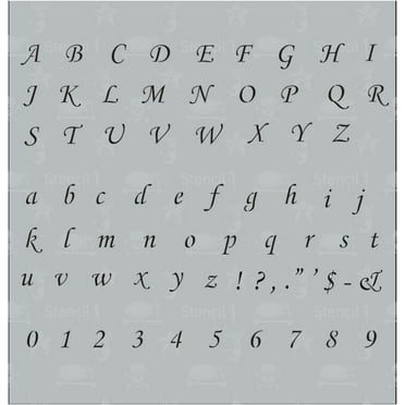 Stencil1 Corsiva Font Stencil - 1/4" Alphabet Letters Art Stencil