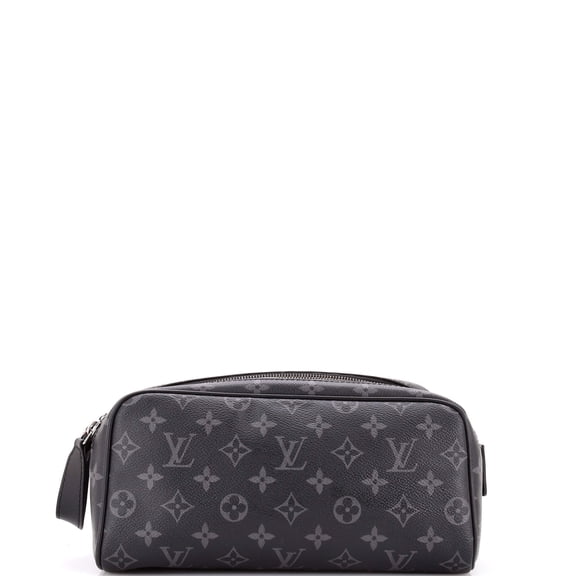 Pre-Owned Dopp Kit Toiletry Pouch Monogram Eclipse Canvas By Rebag