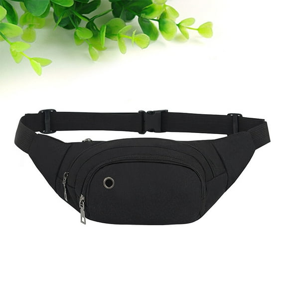 LULULION Outdoor Waist Pouch Black Large Capacity Workout Fanny Pack for Jogging and Travel