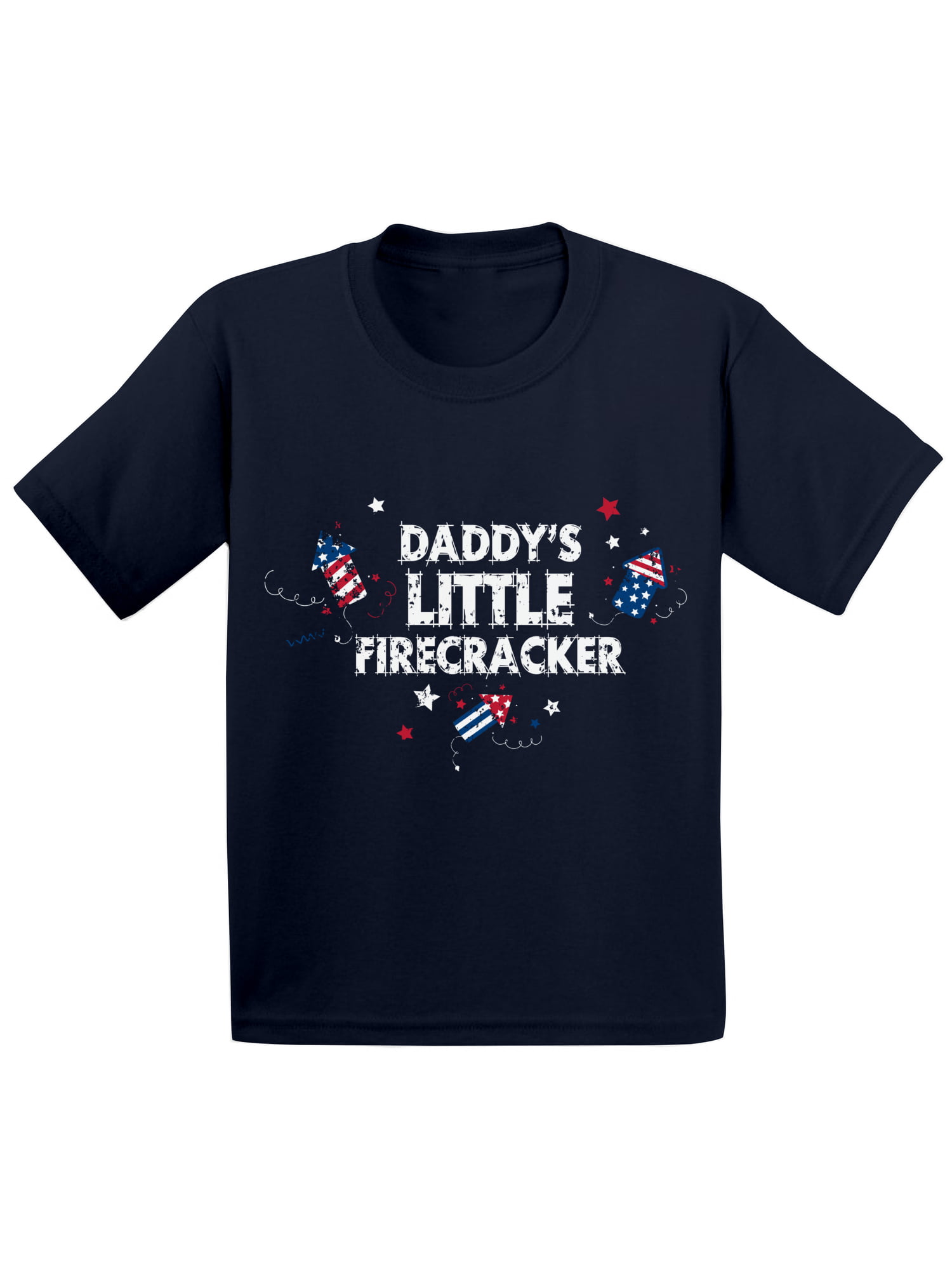 Daddys Little Firecracker Cute 4th of July Toddler Infant Kids T-Shirt