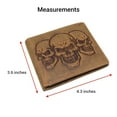 thumbnail image 6 of MARSHAL Mens RFID Blocking Vintage Leather Bifold Wallet with Triple Skull Debossed Design Tan, 6 of 8