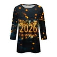 thumbnail image 5 of Ladies Tops And Blouses 2026 T Shirt Casual 3/4 Sleeve Graphic Tees New Years Countdown Tops Womens Tops, 5 of 6