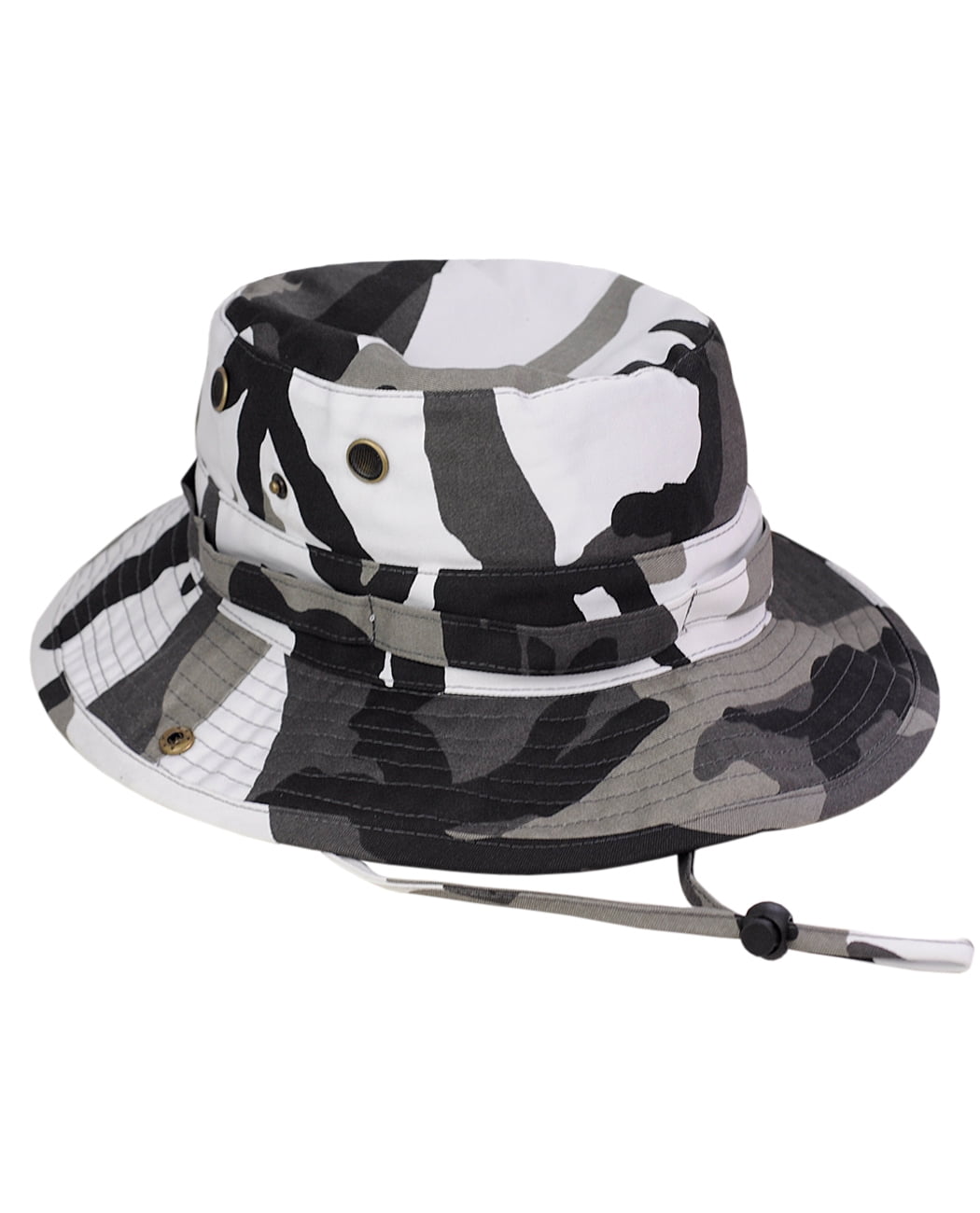 white camo bucket hat