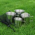 thumbnail image 3 of TFixol 4PCS 304 Juego de tazas para acampar al aire libre de acero inoxidable Montañismo portátil, 3 of 8