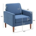 thumbnail image 6 of Ktaxon 3 Piece Sofa Set with Sofa, Loveseat, and Accent Chair For 6 Person, Modern Fabric Couch Furniture for Small Apartment Living Room Bedroom Navy Blue, 6 of 12