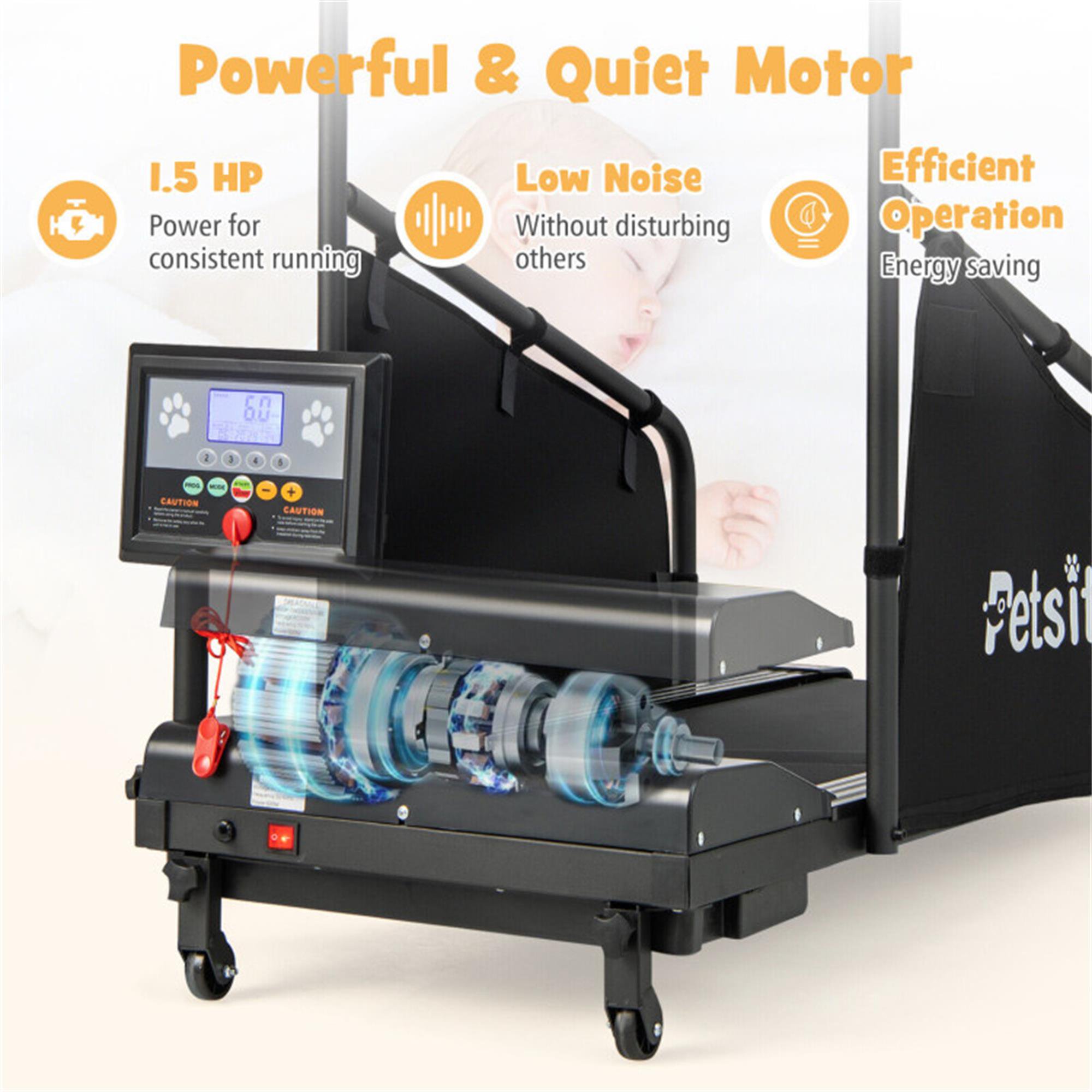 Pefilos 47" Dog Treadmill for Small and Medium Dogs, Pet Training Treadmill for Dogs up to 130 lbs, Dog Pacer Treadmill Indoor Dog Running Machine, Black Pefilos 47" Dog Treadmill for Small and Medium Dogs, Pet Training Treadmill for Dogs up to 130 lbs, Dog Pacer Treadmill Indoor Dog Running Machine, Black