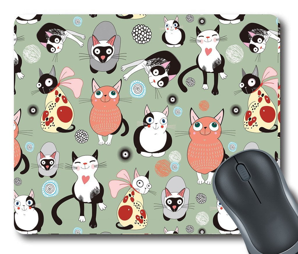 GCKG Lovely Cute Cats Mouse Pad Personalized Unique Rectangle Gaming Mousepad 9.84"(L) x 7.87"(W