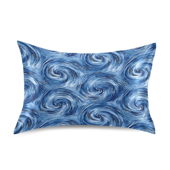 Ryvnso Satin Pillowcase Swirls Tie Dye Blue Pillow Cases Standard Size 26x20in