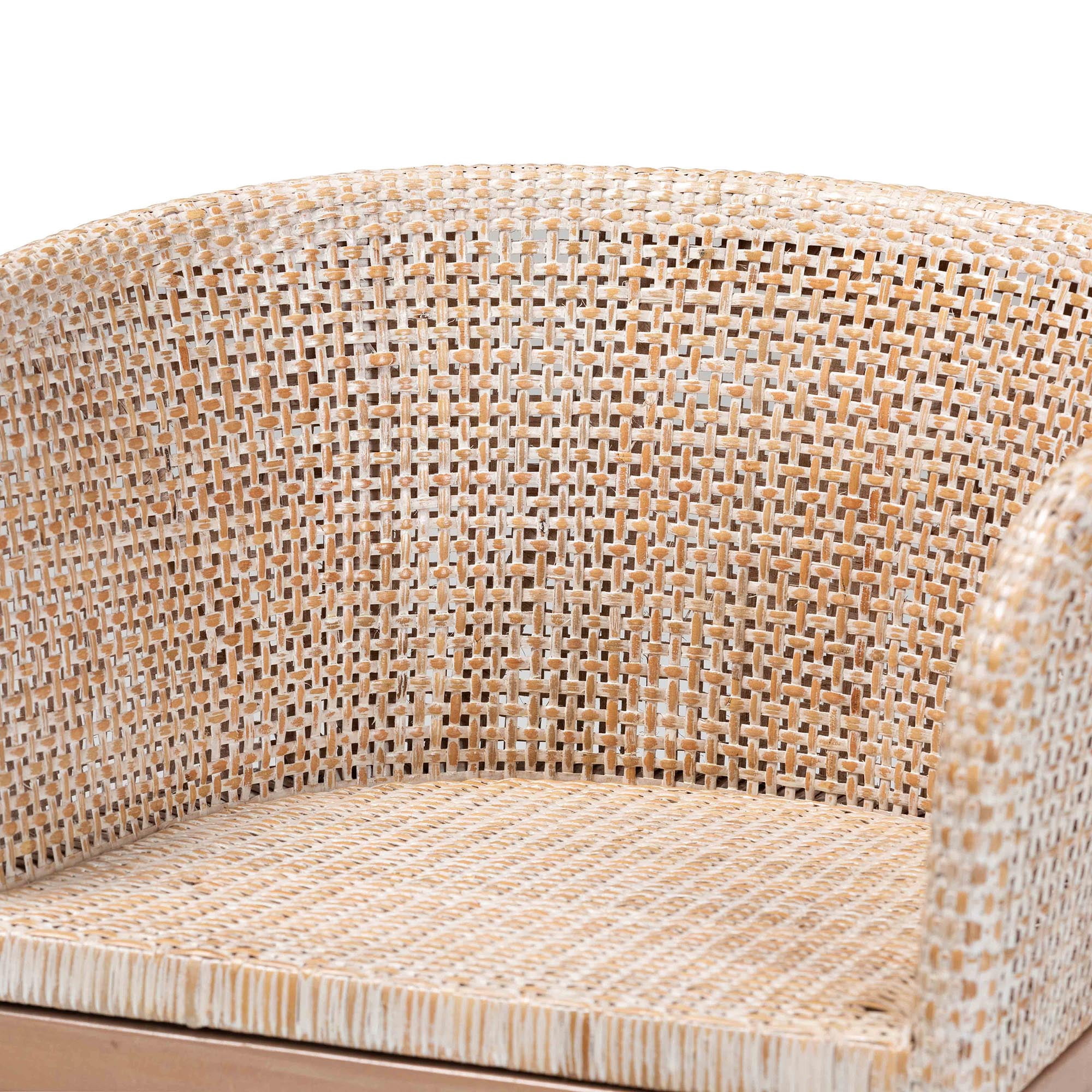 bali & pari Papua Boho Dining Chair, One Size, Antique white washed