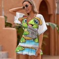 thumbnail image 2 of Turtle Reading Newspaper Cover Ups Dresses Women Summer Dress Vintage, 2 of 6