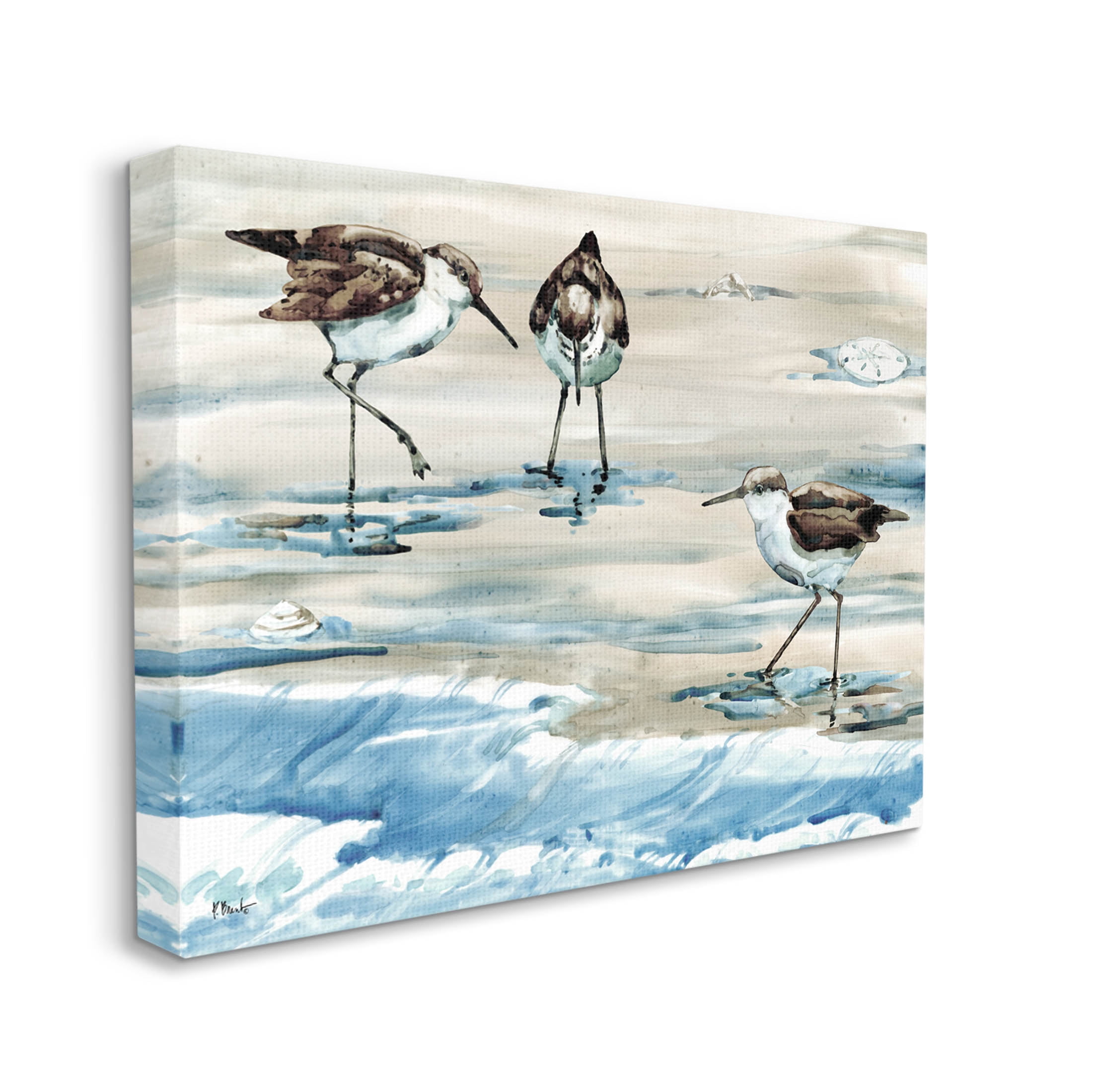 Stupell Industries Rockhampton Sandpipers Ocean Waves Painting Gallery Wrapped Canvas Print Wall Art, Design by Paul Brent
