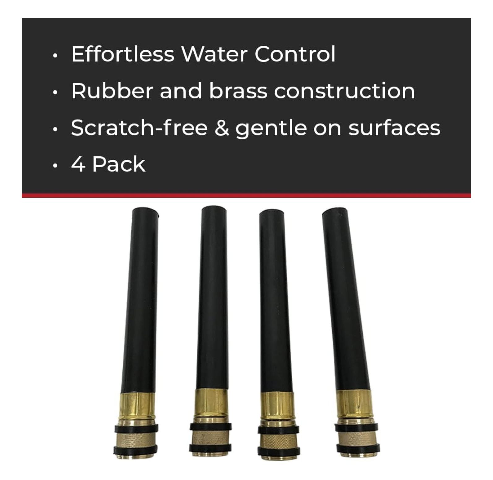 Hi-Tech Adjustable Bend & Spray Water Hose Nozzle – Heavy-Duty, Leak-Proof Nozzles for Car Washing and Lawn Care (4 Pack)