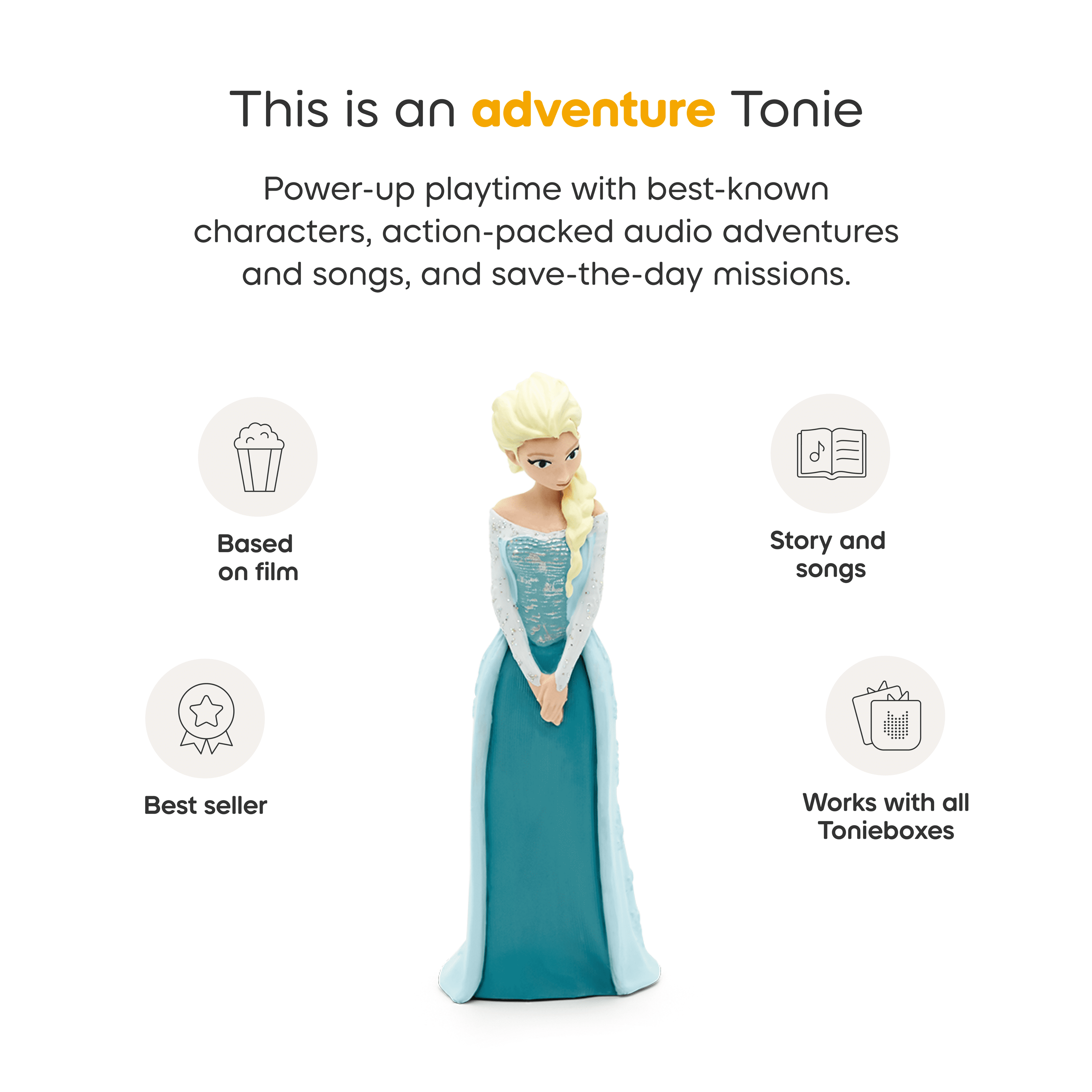 Ensemble de jeu complet La Reine des neiges de Disney pour la Toniebox 2 tonies – Bleu ciel (Anglais)