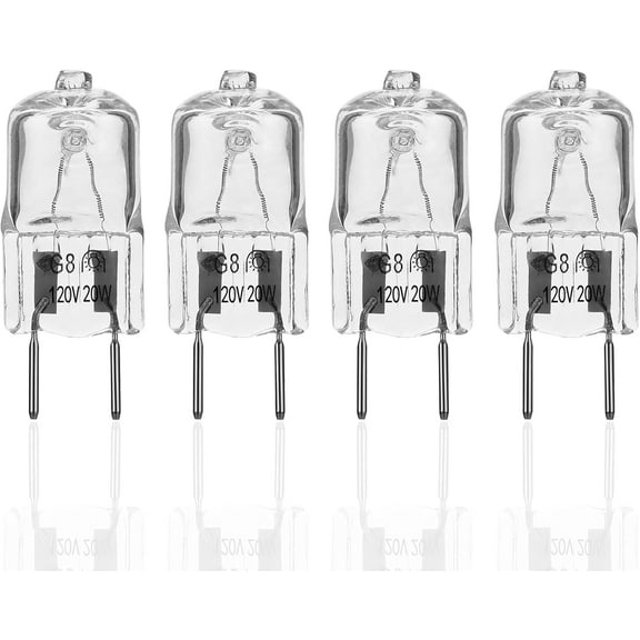 Light Bulb Fits for GE Samsung Kenmore Maytag Elite Over The Stove Range Microwave Oven,G8 120V 20W Replacement Night/Stove/Under Light Halogen Bulb,Replaces WB25X10019 WB36X10213(4 Pack)