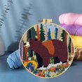 thumbnail image 6 of Punch Needle Kits Brown Bear in Trees DIY Embroidery Starter Set with Hoop Easy for Beginners Stress Relief Handmade Craft Hobby and Home Decor 20x20cm-2, 6 of 8