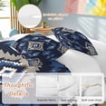 thumbnail image 2 of 3 Piece Navy Blue Grey Boho Duvet Cover Set Queen Size,Microfiber Comforter/Quilt Cover with Corner Ties and 2 Pillowcases,Ethnic Retro Geometric Southwestern All Season Bedding with Zipper Closure, 2 of 8
