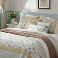 thumbnail image 6 of 6 Piece Cotton Percale Quilt Set with Throw Pillows Yellow King/Cal King - Reversible Farmhouse Style, Oeko-Tex Certified, Includes Shams, 6 of 13