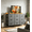 Gray, variant on Modern 8 Drawer Dresser with Charging Station, Wide Storage Chest with Open Display Shelves, Tall Fabric Dresser for Living Room, Media Console for Wall-Mounted TV, White