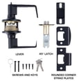 thumbnail image 4 of Palanca de puerta BRINKS, comercial, ligera, negra mate, con llave, 4 of 7