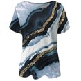 thumbnail image 5 of Moda mujer Casual pantalones cortos manga cuello sesgado impreso señoras Tops blusa Pompotops ulkah936815, 5 of 5