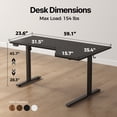 thumbnail image 3 of 59.1 Inch Electric L-Shaped Height Adjustable Standing Desk, Sit to Stand Corner Desk with Memory Presets and Hooks, Ergonomic Home Office Computer Desk for Workstations, Black, 3 of 9